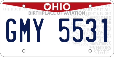 OH license plate GMY5531