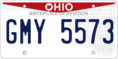 OH license plate GMY5573