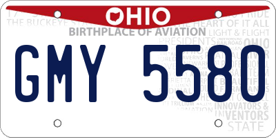 OH license plate GMY5580