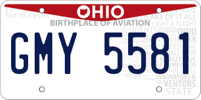 OH license plate GMY5581