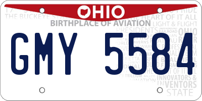 OH license plate GMY5584
