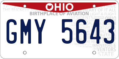 OH license plate GMY5643