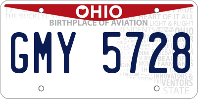 OH license plate GMY5728