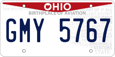 OH license plate GMY5767