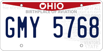 OH license plate GMY5768