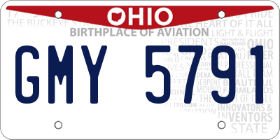 OH license plate GMY5791