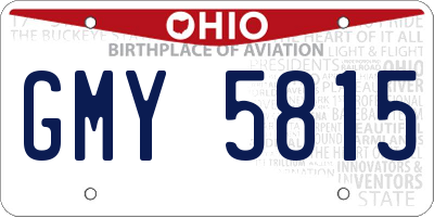 OH license plate GMY5815