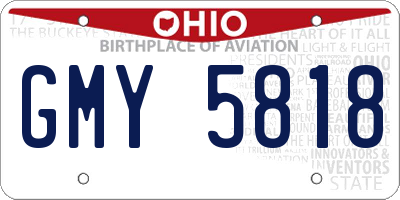 OH license plate GMY5818