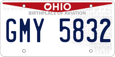 OH license plate GMY5832