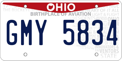 OH license plate GMY5834