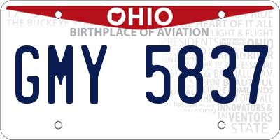 OH license plate GMY5837