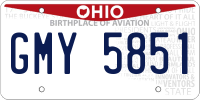 OH license plate GMY5851