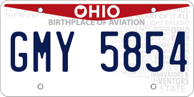 OH license plate GMY5854