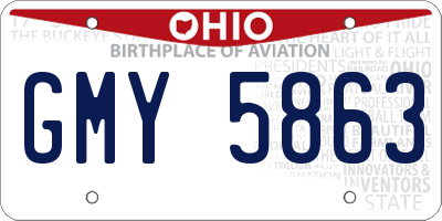 OH license plate GMY5863