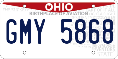 OH license plate GMY5868