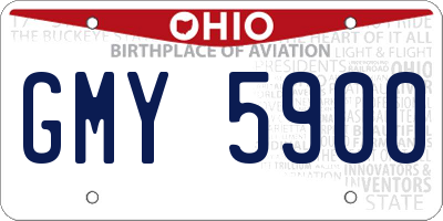 OH license plate GMY5900