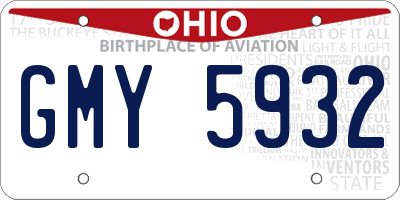 OH license plate GMY5932