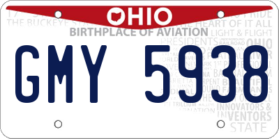 OH license plate GMY5938