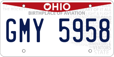 OH license plate GMY5958