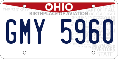 OH license plate GMY5960