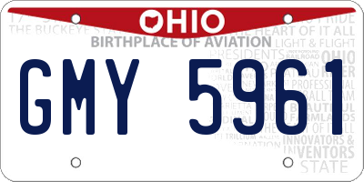 OH license plate GMY5961
