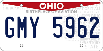 OH license plate GMY5962