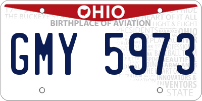 OH license plate GMY5973