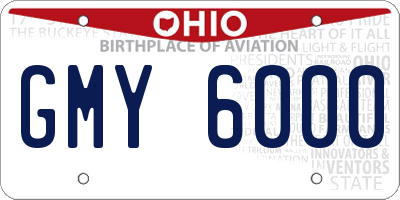 OH license plate GMY6000