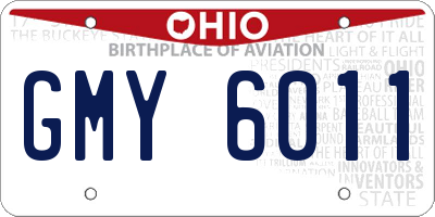 OH license plate GMY6011