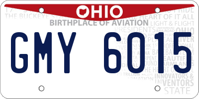 OH license plate GMY6015