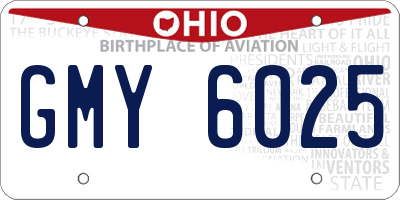 OH license plate GMY6025
