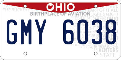OH license plate GMY6038