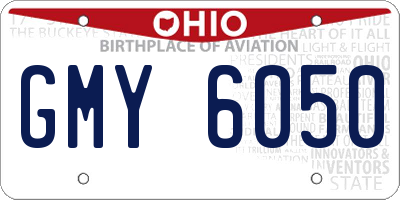 OH license plate GMY6050
