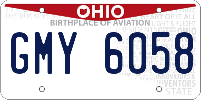 OH license plate GMY6058