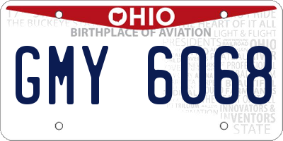 OH license plate GMY6068