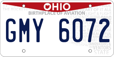 OH license plate GMY6072