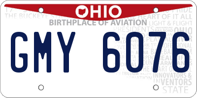 OH license plate GMY6076