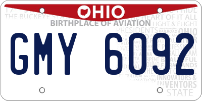 OH license plate GMY6092