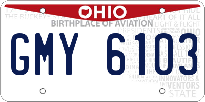 OH license plate GMY6103