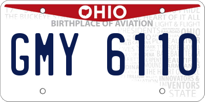 OH license plate GMY6110