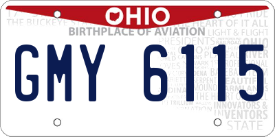OH license plate GMY6115