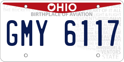 OH license plate GMY6117