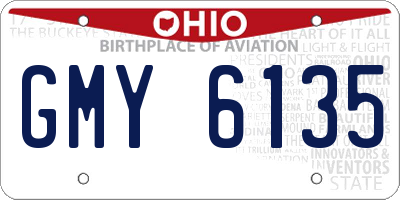 OH license plate GMY6135