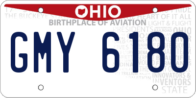 OH license plate GMY6180