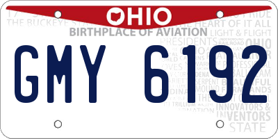 OH license plate GMY6192