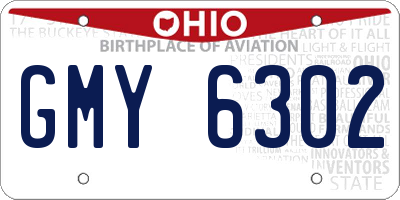OH license plate GMY6302