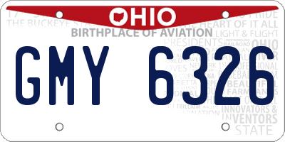OH license plate GMY6326