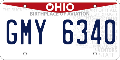 OH license plate GMY6340