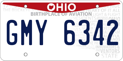 OH license plate GMY6342