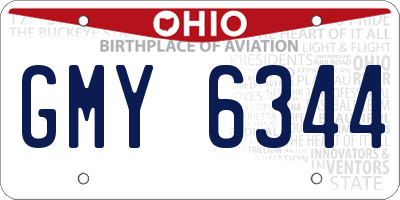 OH license plate GMY6344